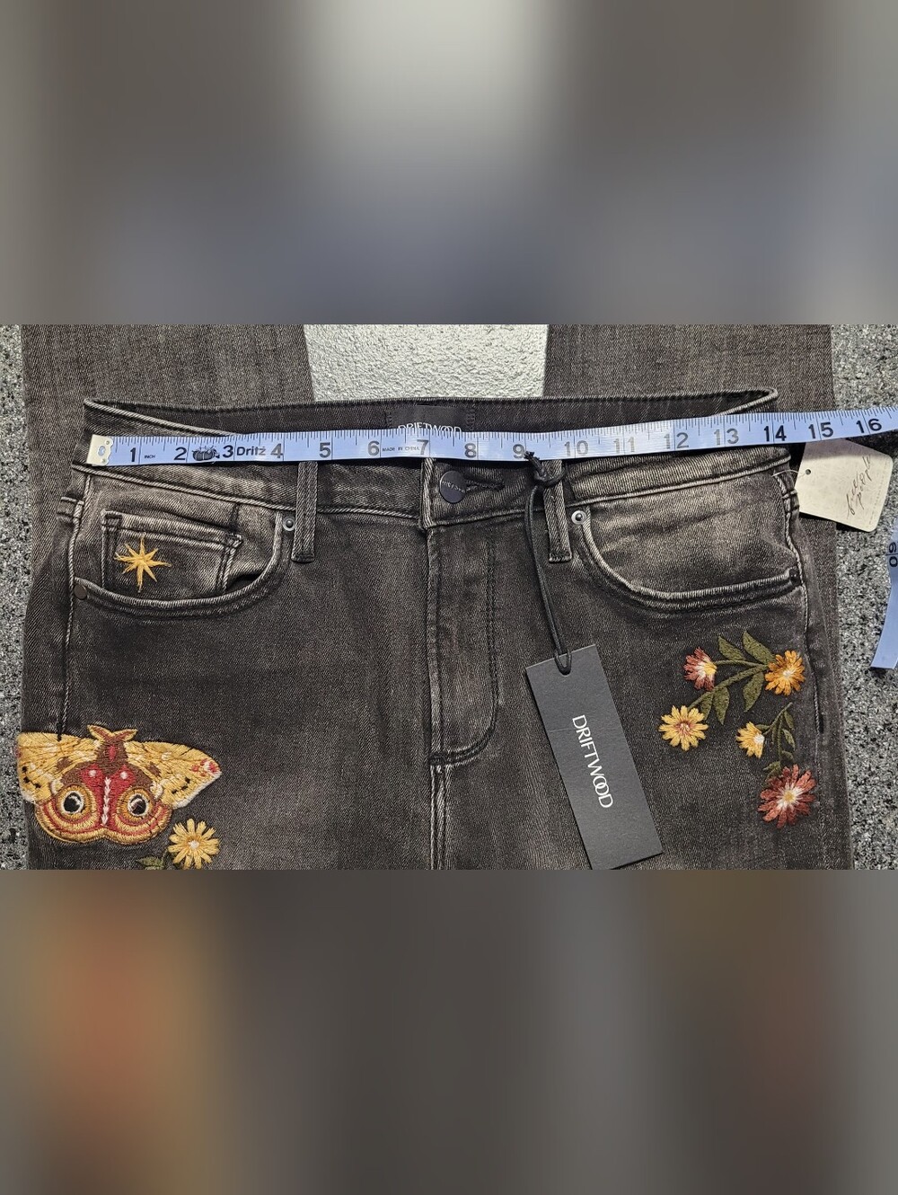 Driftwood Jackie Skinny Hallucination Embroidered Free People Jeans Size 28 - Picture 11 of 12